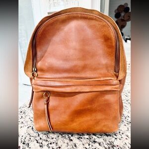 Madewell The Lorimer Backpack full-size Classic Tan Leather EUC